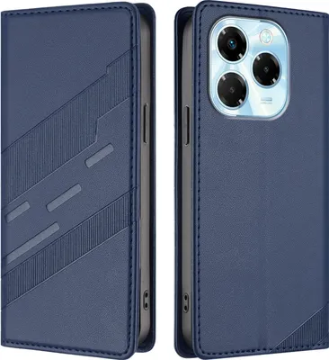 Produktbild von Hülle für Infinix Note 40X 5G, Kunstleder Brieftaschen Handyhülle mit Kartenfach und Standfunktion Blau