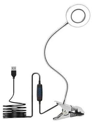 Zdjęcie produktu dla Lampka biurkowa LED zaciskowa ściemnialna 7W 52 diody 3 kolory USB