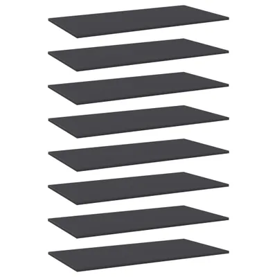 Image de Planches de bibliothèque 8 pcs. Gris 80x30x1,5 cm Bois composite