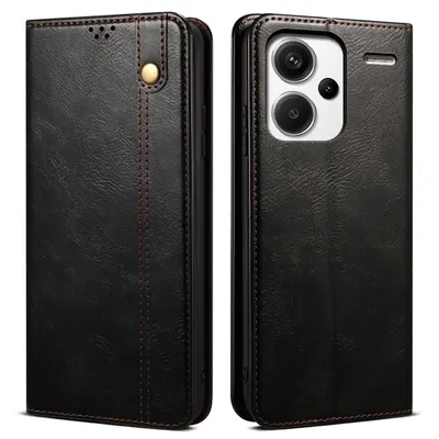 Obrázek produktu pro Pouzdro pro Xiaomi Redmi Note 13 Pro+ kožené flip pouzdro peněženka s funkcí stojánku černé