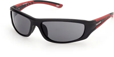 Imagen del producto de Skechers, gafas de sol modelo SE9068, forma rectangular, color negro mate, color de la lente: ahumado