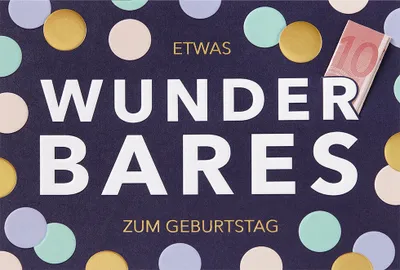 Produktbild von Geburtstag Geldkarte Karte mit Umschlag, unverpackt, Etwas Wunderbares zum Geburtstag