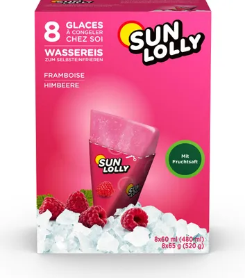Produktbild von Sun Lolly vodní led ke zmrazení s malinovou příchutí 8s