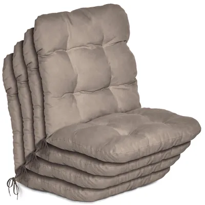 Produktbild von Beautissu 4er Set Niedriglehner Auflagen Set Flair NL, 100x50x8cm, Taupe