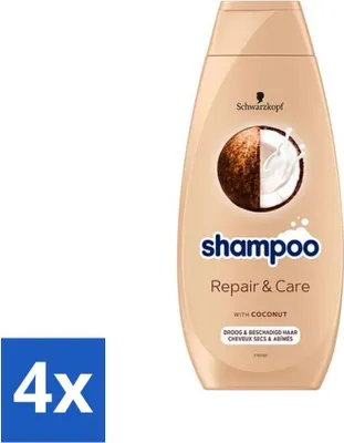 Zdjęcie produktu dla Schwarzkopf - Szampon Repair & Care - Regeneruje zniszczone włosy - 400 ml - Value pack - 4 szt