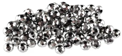 Produktbild von Vintageparts Glasschliffperlen Rondelle platinfarben galvanisiert 4 x 3 mm, 50 Stück