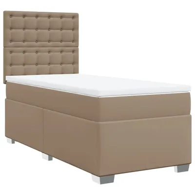 Produktbild von vidaXL Boxspringbett mit Matratze Cappuccino-Braun 90x190cm Kunstleder