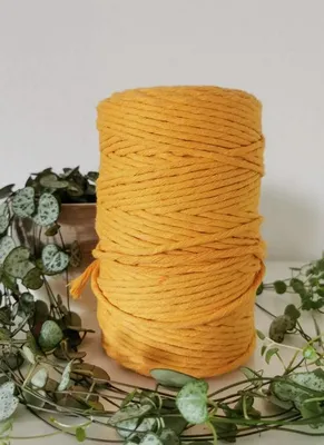 Produktbild von Makrameegarn Makramee Baumwollgarn Bastelgarn MANGO  200 Meter 4 mm GEFLOCHTEN