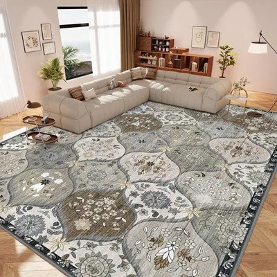 Produktbild von Vintage Waschbares Teppich mit Blumenmuster für Wohnzimmer und Schlafzimmer
