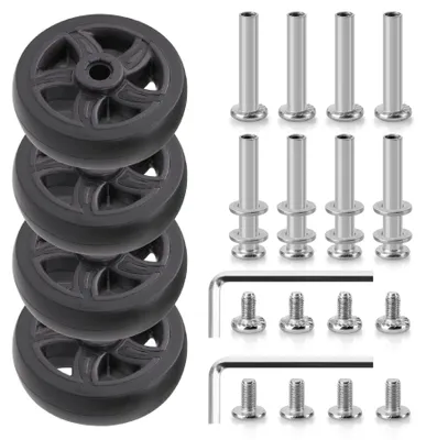 Obrázok produktu pre Kolesá na kufríky, 4 kusy, 50 x 18 mm, odolné náhradné kolieska