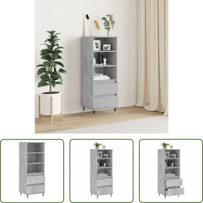 Produktbild von The Living Store Highboard Betongrau 40x36x110 cm Holzwerkstoff