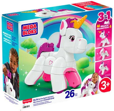 Produktbild von MEGA BLOKS Bau- und Zaubereinhorn Spielzeug (26 Teile) für Kinder, Bausatz, 3 Jahr(e), Kunststoff, 26 Stück(e), 1,28 kg