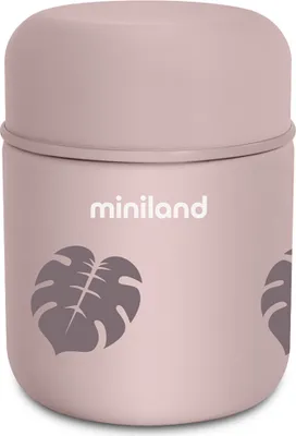 Produktbild von Miniland Thermoskanne für Lebensmittel Terra, 280 ml, rosa/Blätter