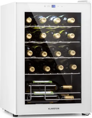 Produktbild von Klarstein Weinkühlschrank, 1 Zonen Getränkekühlschrank Klein, Freistehender Kleiner Weinschrank, 53L Wein-Kühlschrank mit Glastür, Indoor/Outdoor Flaschenkühlschrank, Wine Fridge 20 Flaschen