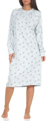 Produktbild von Elegantes Damen Nachthemd mit 105 cm Länge und Kopfleiste am Hals - 291 210 90 190 ; hellblau , 44