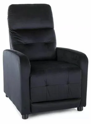 Image de Fauteuil inclinable en velours "Otus" - Noir - l 66 x H 100 cm