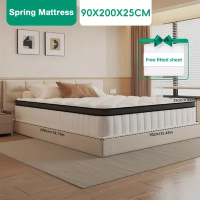 Productafbeelding van 7-Zone Pocketvering Matras - Matrassen - Slaapmatras - Innerspring Matras - Eurotop Matras - 140x200 cm