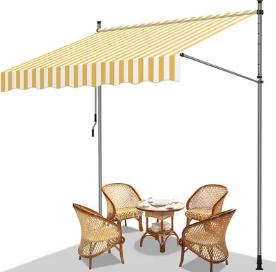 Produktbild von Jopassy Markise ohne Bohren Klemmmarkise Balkonmarkise für Terrasse Balkon 200cm Weiß Gelb
