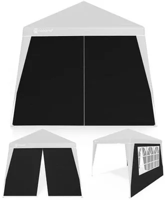 Produktbild von Famanu Seitenpaneel für Pavillon 3x3m wasserdicht mit Fenster und Reißverschluss - Schwarz