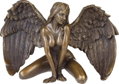 Produktbild von Bronzeskulptur Bronze Figur Bronzefigur Engel Akt Frau Skulptur Antik-Stil