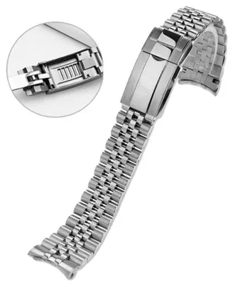 Image de Bracelet de montre, acier inoxydable, design élégant, argenté, 21 mm
