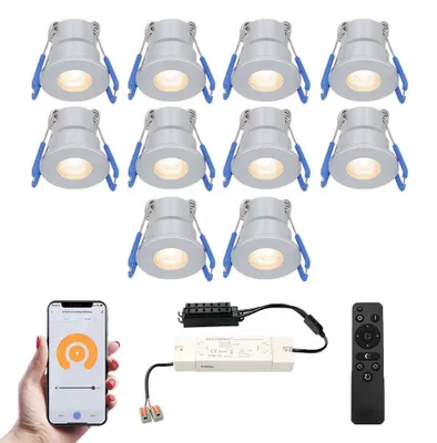Image de HOFTRONIC - Mini Spots LED encastrables 12V 3W 200lm 2700K IP65 inox
