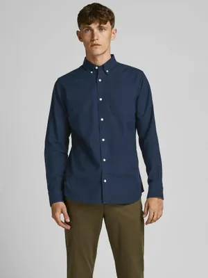 Produktbild von Jack & Jones Hemd BROOK Slimfit Langarmhemd mit Button-Down-Kragen
