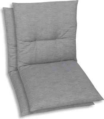 Produktbild von GO-DE Textil, Sesselauflage Niederlehner, 2er Set, Farbe: grau, Maße: 98 cm x 48 cm x 5 cm, Rueckenhoehe: 52 cm