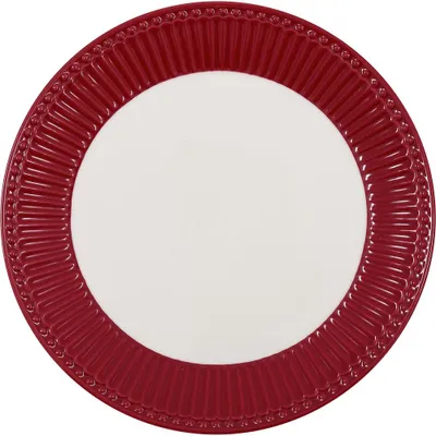 Zdjęcie produktu dla Talerz Greengate ALICE, czerwony, 23 cm, talerz deserowy, seria Everyday, CLARET RED
