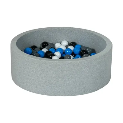 Image de Piscine à balles aire de jeux + 150 balles noir, blanc, bleu, gris