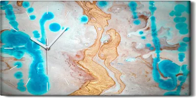 Produktbild von Dekor Leinwand Uhr Wandbilder Geräuschlos 60x30 Gemälde abstrakt Marmor - weiße Hände