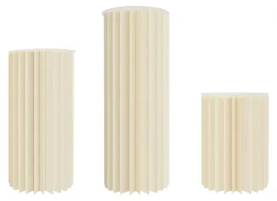 Produktbild von 3er Set faltbare Kartonsäulen - Zylindrische Blumenständer Deko - Tragkraft 25–30 kg - Ø30 x 40/60/80 cm - Für Hochzeit, Party, Muttertag