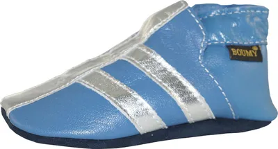 Produktbild von Boumy Krabbelschuhe Lauflernschuhe Babyschuhe Leder blau/silber 2118, Schuhgröße:17 EU