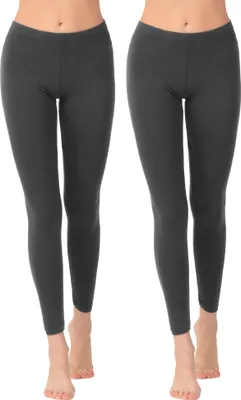 Produktbild von OCERA Damen Leggings Lang aus atmungsaktiver Viskose Grau Gr. XL (48/50) 2er Pack