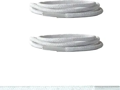 Gewachste Schnürsenkel für Lederschuhe - in Weiss - Länge: 70cm