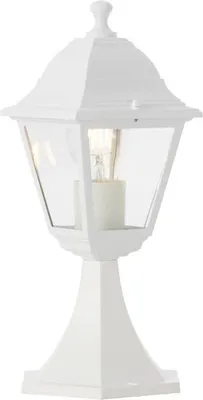 Produktbild von Außenleuchte NISSIE, Weiß Metall/Glas, IP44, 1xE27 60W, H.36 x L.14,8 x P.17cm, Brilliant