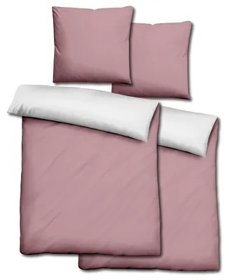 Obrázek produktu pro Dvojbalení  Sleezzz® Renforcé oboustranné povlečení růžové/bílé 135 x 200 + 80 x 80 cm