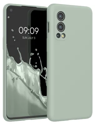 Produktbild von kwmobile Handyhülle für OnePlus Nord 2 5G Hülle - Case Silikon - Kabelloses Laden - Schutzhülle Cover in Graugrün