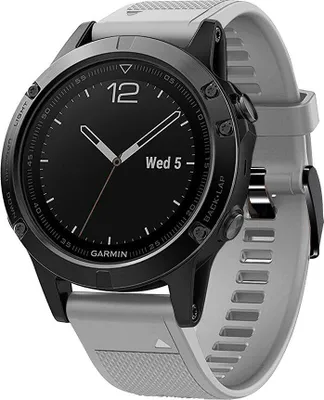 Produktbild von Strap-it Silikon-Sportarmband passend für Garmin Fenix ​​5 Plus / Fenix ​​6 Pro/ Fenix ​​7 (Pro-Sapphie-Solar) / Fenix ​​8 (47 mm) – Grau
