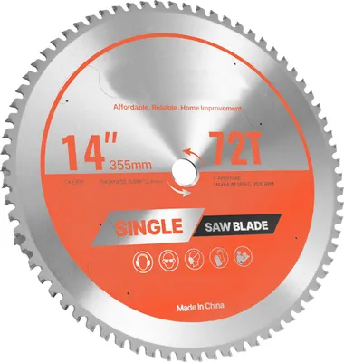 Obrázok produktu pre Kotúčová píla SucceBuy (priemer 355 mm, 72 presných zubov, hrúbka 2,4 mm) vhodná na oceľ a hliník, kompatibilná s kotúčovými pílami, vyrobená z legovanej ocele, s odvodom tepla znižujúcim hluk, 1 kus.