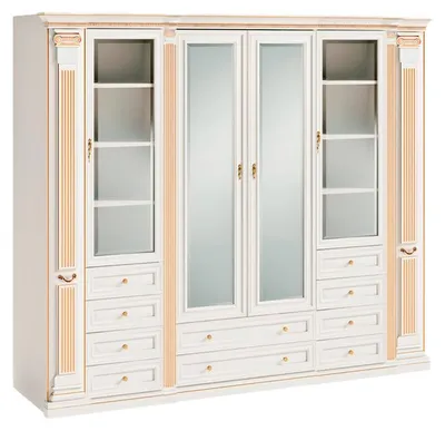 Immagine prodotto di Armadio a specchio bianco per la camera da letto Mobili in legno massiccio Armadi di design