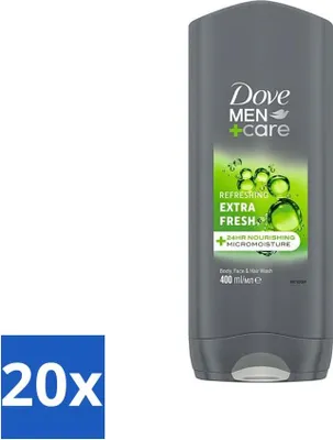 Image de Dove Gel Douche Men+ Care Extra Fresh 400 ml - Pack avantage - 20 pièces
