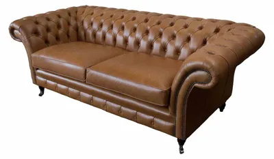 Produktbild von Sofa 3 Sitzer Leder Sofas Couch Polster Wohnzimmer Chesterfield Dreisitzer