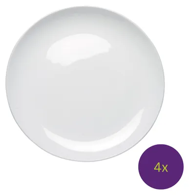 Produktbild von 4er Set Kuchenteller EPSILON D. 19cm weiß China Bone Porzellan TeaLogic