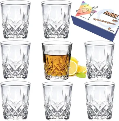 Image de lot de 8 verres à shot de 5cl en verre sans plomb à fond lourd