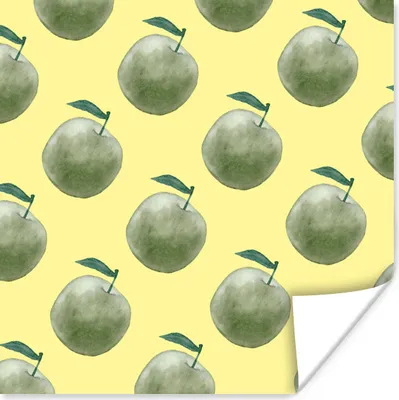Produktbild von MuchoWow® Poster Äpfel - Obst - Grün 100x100 cm - Babyzimmer