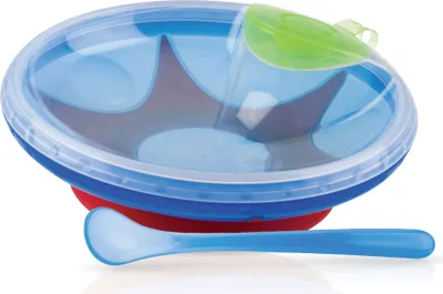 Obrázok produktu pre NUBY Miska udržujúca teplo s lyžičkou 3 m+ modrá