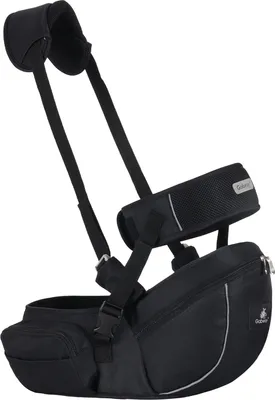 Immagine prodotto di marsupio 4 in 1 con seggiolino per neonati e bambini da 0 a 44 kg, cintura di sicurezza ergonomica per bambini, spallacci, strisce riflettenti, borsa per riporre il latte, biberon per 0-36 mesi, nero