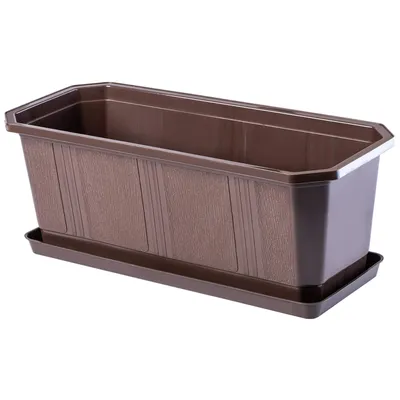 Zdjęcie produktu dla KADAX Doniczka Donica Balkonowa + Podstawka 40cm Brąz