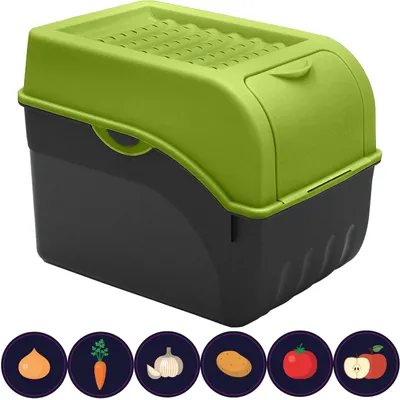 Immagine prodotto di Contenitore ARTECSIS per la conservazione delle patate, disponibile in 3 dimensioni, ideale per patate, cipolle e verdure. Contenitore impilabile per patate, capacità 6 kg, colore verde